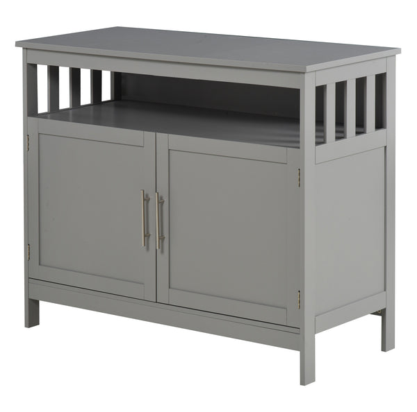 English Elm Homcom Modern Sideboard Buffet Cabinet: Stylish Grey Storage For Kitchen, Dining, Or Coffee Bar W2225P217395