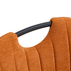 English Elm Set of 4 Olive Fabric Dining Chairs Ergonomic Cushion Black Steel Frame Modern Black+Orange W1151P454882