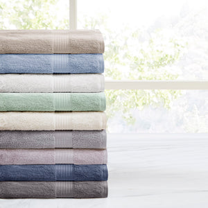 JLA Home Madison Park - 6 Piece Organic Cotton Towel Set - Hotel-Soft 650 GSM, GOTS & OEKO-TEX Certified, Oversized Bath Towels Included MP73-5141