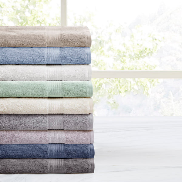 JLA Home Madison Park - 6 Organic Cotton Towel Set — 650 GSM Hotel-Soft, GOTS & OEKO-TEX Certified, Quick-Dry, Plush Absorbency Ivory MP73-5138