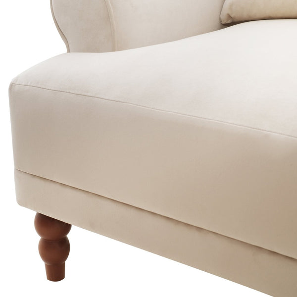 English Elm Mirod Oversized Polyester Accent Chair with Column Legs and Ergonomic Lumbar Support Beige N760S0000028B