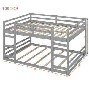 English Elm Twin Over Bunk Bed Solid Pine Frame White Finish Kids Room Space Saver N708P251024E
