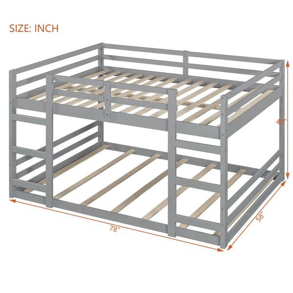 English Elm Twin Over Bunk Bed Solid Pine Frame White Finish Kids Room Space Saver N708P251024E