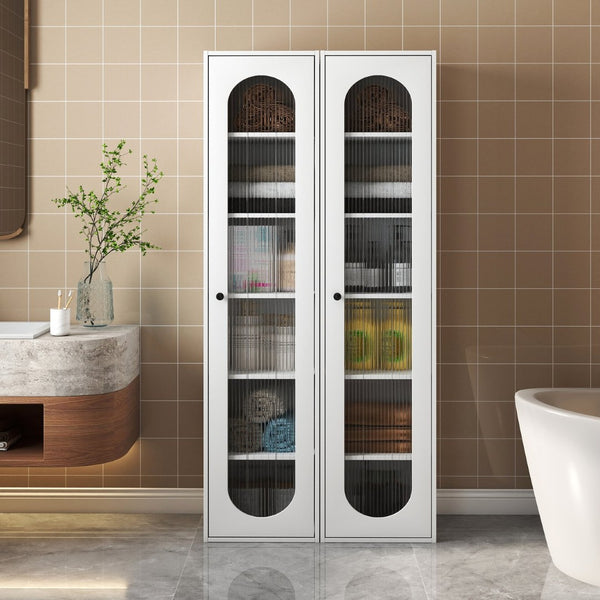 English Elm Organizer Rolling Three Tier Pantry Storage Cabinet with Wheeled Base Slim Fit W331P379950
