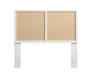 English Elm Barkley Coastal Queen/Full Headboard - White Wood & Handwoven Cane For Modern & Traditional Decor B050P393053