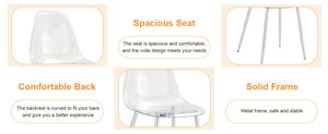English Elm Table and Chair Set with Marble Glass Top Silver Legs Four Transparent Seats W1151S04648