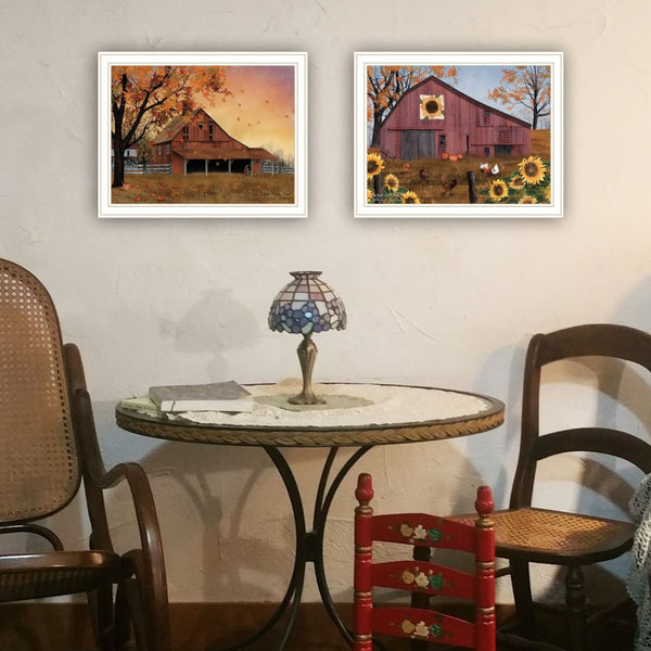 English Elm Trendy Decor 4u Billy Jacobs Autumn Barn Framed Wall Art Set for Farmhouse Rooms B067P255226