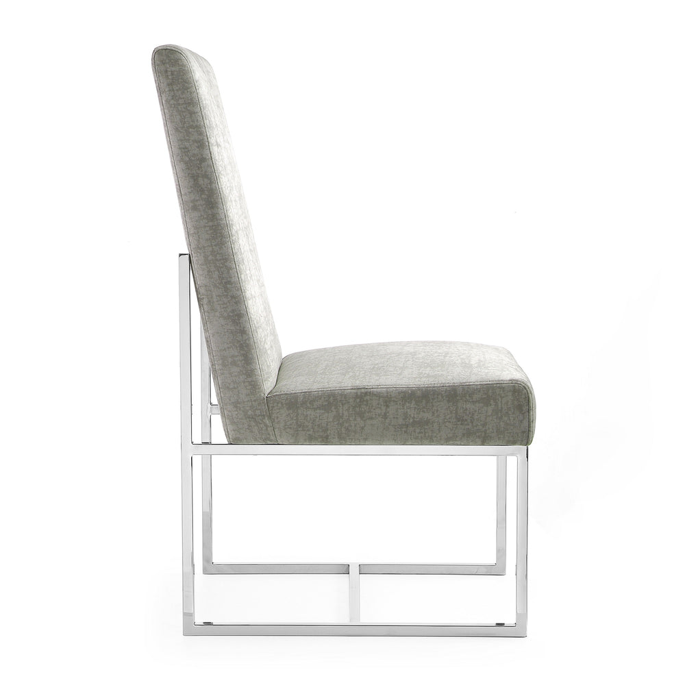 English Elm Element Steel-Gray Velvet Dining Chair - Luxurious Comfort With Industrial Style, Fully Assembled! B365P397841