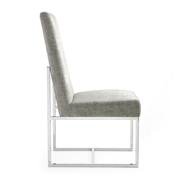 English Elm Element Steel-Gray Velvet Dining Chair - Luxurious Comfort With Industrial Style, Fully Assembled! B365P397841