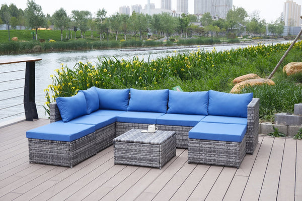 English Elm Patio Sofa With Plush Cushions - Weather-Resistant, Durable Outdoor Seating For Stylish Relaxation B205S00064-GIGA
