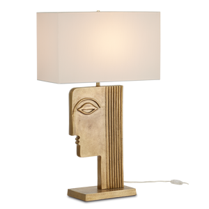 Thebes Antique Brass Table Lamp - Art Deco Inspired Design by Ian Thornton for Elegant Interiors