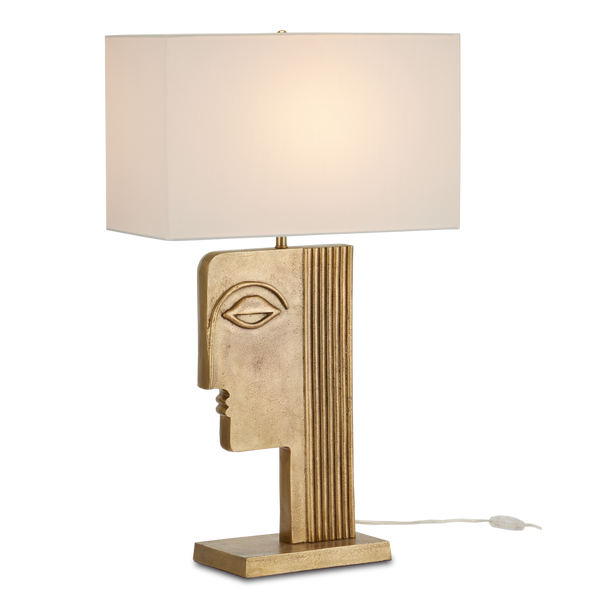 Thebes Antique Brass Table Lamp - Art Deco Inspired Design by Ian Thornton for Elegant Interiors
