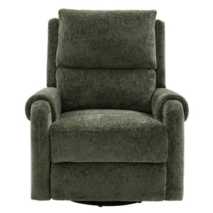 English Elm Manual Recliner Swivel Rocker Massage Chair Chenille Nursery and Living Room Seat Green N763P347287F
