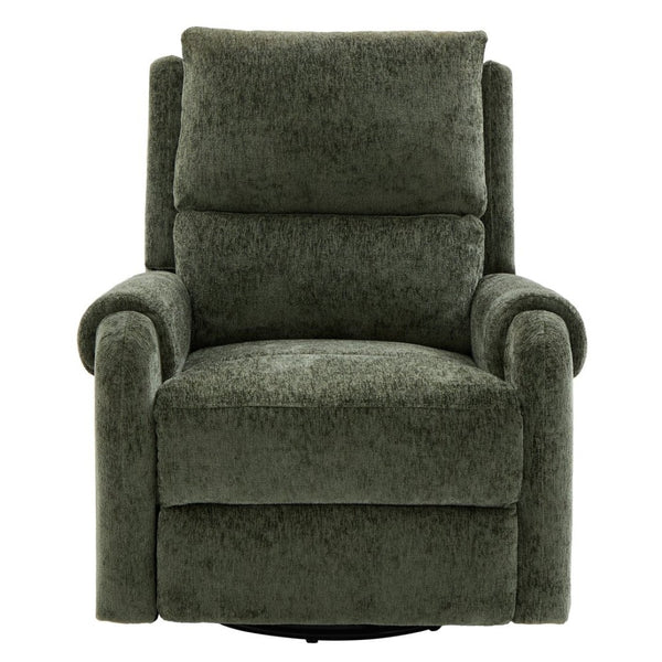 English Elm Manual Recliner Swivel Rocker Massage Chair Chenille Nursery and Living Room Seat Green N763P347287F