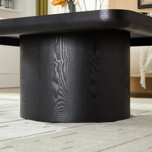 English Elm Square Herringbone Parquet Veneer Coffee Table Low Profile Contemporary Living Room Black W2085P384785
