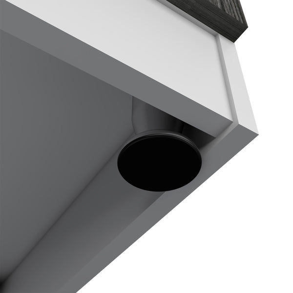 English Elm Oklahoma Utility Sink Cabinet With Stainless Steel Countertop & Double Doors For Effortless Storage B128S00140