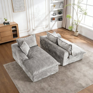 English Elm 103" Chenille Cloud Sectional Modular L-shape Sofa No Assembly Plush Living Room W1170S00044