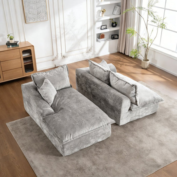 English Elm 103" Chenille Cloud Sectional Modular L-shape Sofa No Assembly Plush Living Room W1170S00044