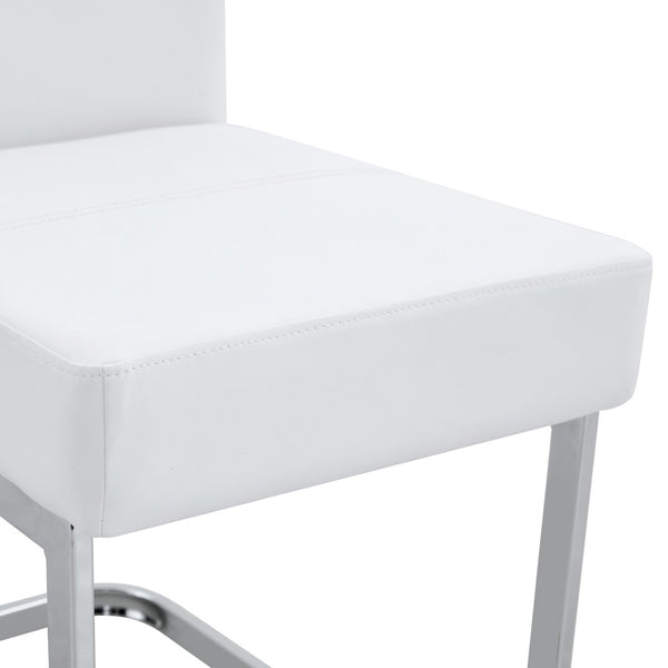 English Elm Set Of 4 White Ergonomic Dining Chairs With Thick Cushion, Built-In Springs For Ultimate Comfort W3226P279079-GIGA