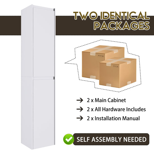 English Elm 12" Bathroom Side Cabinet - Sleek Wall-Mounted Design With Soft-Close Doors For Organized Storage W999S00278