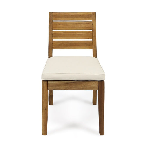 English Elm Christopher Knight Home® - 7 Acacia Wood Outdoor Dining Set 7-Piece with Handwoven Rattan Legs, Durable 200–400 lb Capacity Beige,Brown,Natural,Teak N773OD00047B