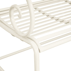English Elm Christopher Knight Home® - Sunnydaze Iron Garden Bench with 41" Spacious Seating for Two, Timeless Elegant Outdoor Seating Design Matte White N775P206861W