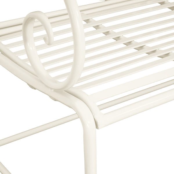 English Elm Christopher Knight Home® - Sunnydaze Iron Garden Bench with 41" Spacious Seating for Two, Timeless Elegant Outdoor Seating Design Matte White N775P206861W