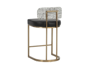 Sunpan LARISSA Counter Stool - Stylish Bravo Black & Halton Birch, Perfect for Modern Kitchens & Bars 112426