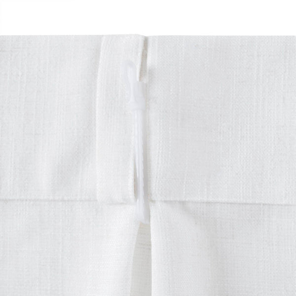 English Elm 2-piece Pinch Pleat Poly Linen Curtain Panels Tailored Formal Drape for Any Room White B035P482980