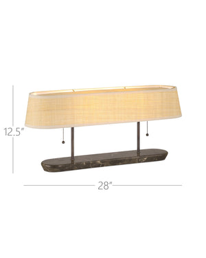 Currey & Company Museum Desk Lamp - Mid-century Modern Design With Marble Base, Rattan Shade & Dark Bronze Finish Black Marble ,Metal 6000-1017-currey-company