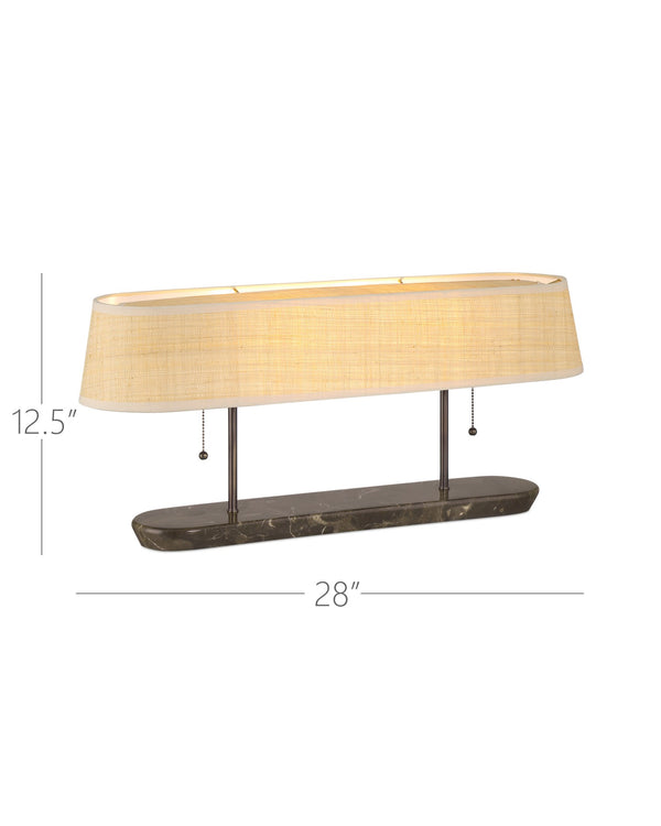 Currey & Company Museum Desk Lamp - Mid-century Modern Design With Marble Base, Rattan Shade & Dark Bronze Finish Black Marble ,Metal 6000-1017-currey-company