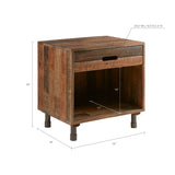 INK+IVY Renu Industrial Solid Wood Nightstand II136-0067 Light Brown Multi