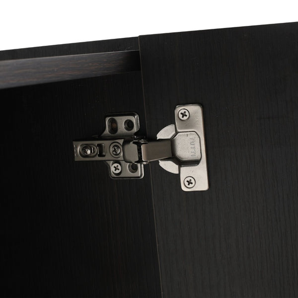 English Elm 12 Inch Narrow Wall Mounted Cabinet Soft Close Door Dark Oak Finish Bathroom Storage W1972P457985
