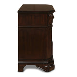 English Elm Zoyee Brown 3-Drawer Nightstand With Molded Details and Metal Pulls