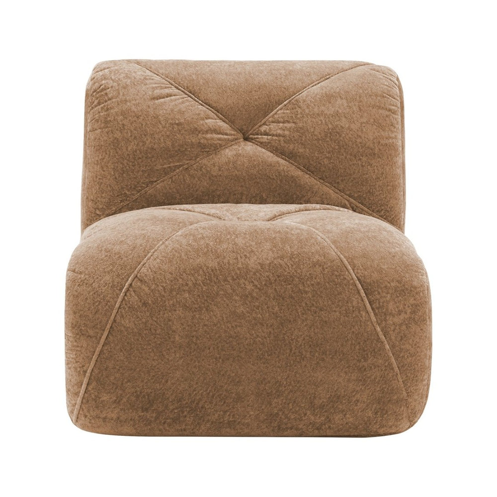 English Elm Armless Modular Cloud Sofa Plush Velvet Tufted Cushions for Modern Living Rooms Camel W714P387015