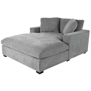 English Elm Mirod Oversized Chaise Lounge with Birch Legs Pillow Back Polyester Upholstered Seating Gray N760P196662E