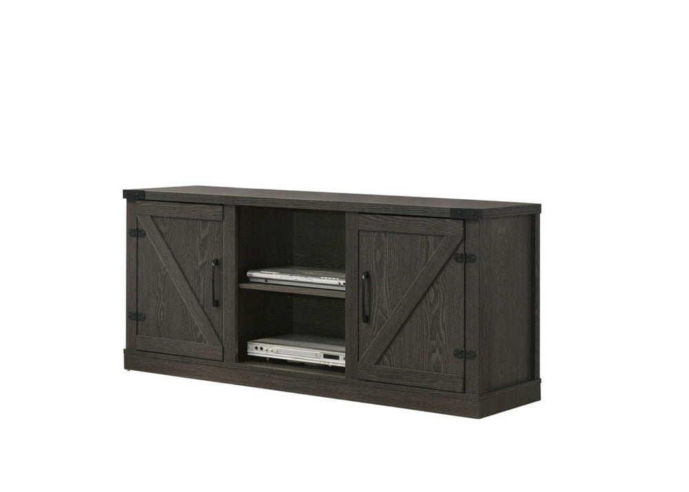 English Elm Salerno Farmhouse Media Console with Barn Doors Open Shelves and Cable Management B2749P413246