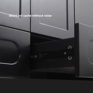 English Elm A Matte Black 48 Inch Bathroom Vanity with Soft Close Doors and Drawer Storage W3133P326085