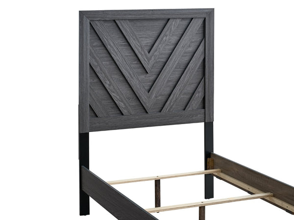 English Elm Rustica Twin Panel Bed Gray Laminated Finish Trim Overlay Headboard Guest Room Frame B078S00654