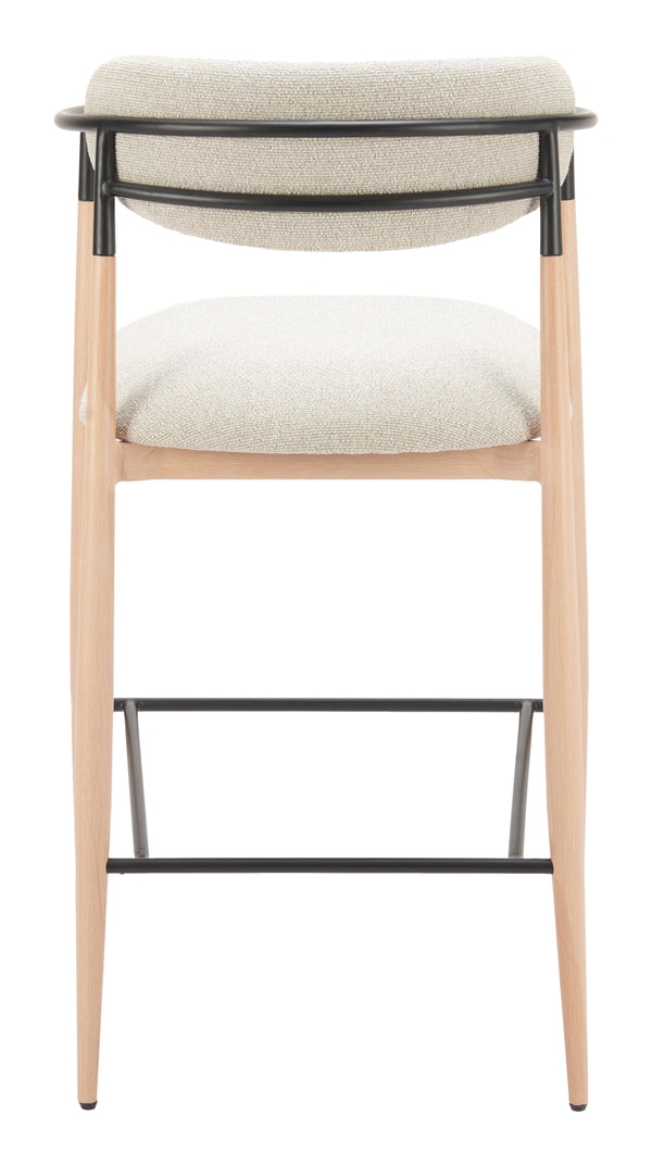 Zuo Modern Equinox Barstool - Stylish Oyster Gray & Natural Finish For Modern Hospitality Spaces & Comfort Gray 100% Polyester,Steel 110855-zuo-modern