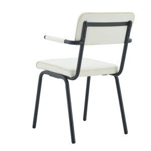English Elm Dining Chairs Set of 2 Velvet Upholstered with Hangable Arms and Metal Legs W3493P449276