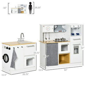English Elm Qaba Wooden Corner Play Kitchen Set with Sound Effects Nine Appliances Ages 3 to 6 W2225P229196