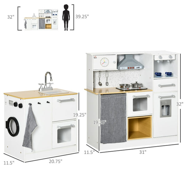 English Elm Qaba Wooden Corner Play Kitchen Set with Sound Effects Nine Appliances Ages 3 to 6 W2225P229196