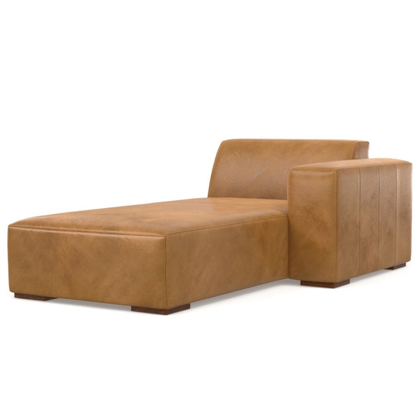 English Elm Rex Right Chaise Sofa Module - Luxurious Sienna Leather, Modular Design, Plush Comfort & Style B136P199249-GIGA