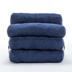 English Elm Folding Floor Sofa Bed Convertible Sleeper Chair with Shredded Foam Corded Fabric Dark Blue W2200P442795