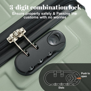 English Elm 6 Piece Hardshell Abs Travel Set with Spinner Wheels Combination Lock and Toiletry Bag Blue,Green,Pink N732P391465D