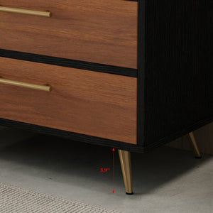 English Elm Modern Freestanding Vanity with Ceramic Vessel Sink and Gold Leg Sintered Stone Top W3136S00051