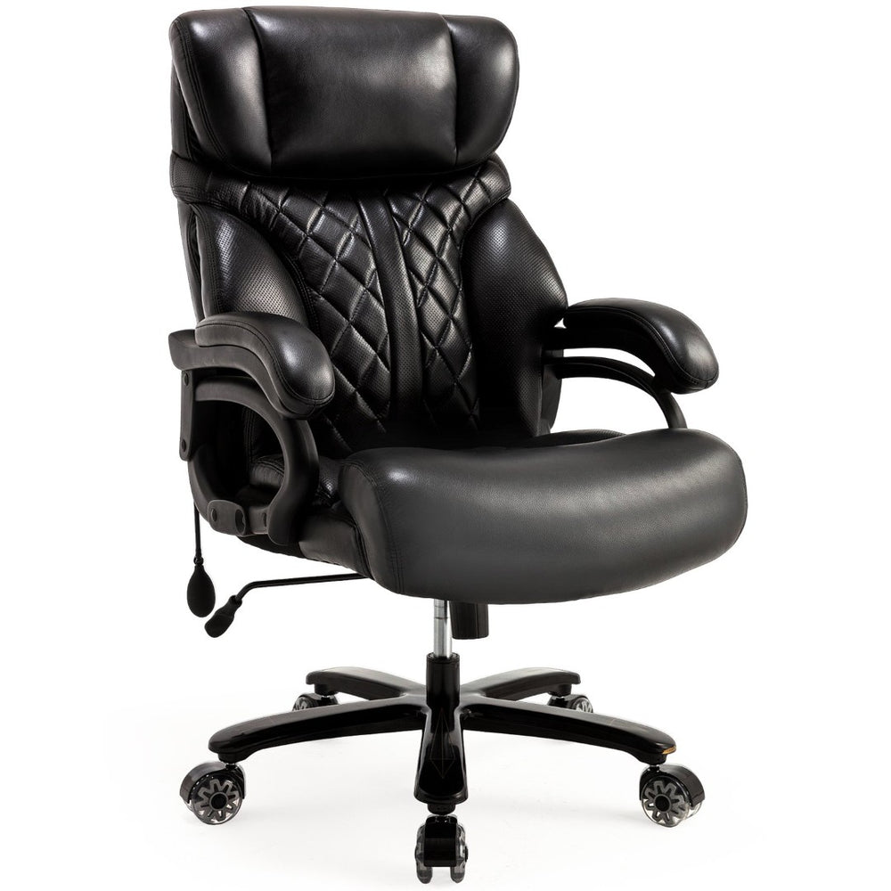 English Elm 500lbs Heavy Duty Executive Chair Wide Spring Seat Ergonomic High Back Home Office Black W5201P418234