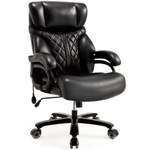 English Elm 500lbs Heavy Duty Executive Chair Wide Spring Seat Ergonomic High Back Home Office Black W5201P418234