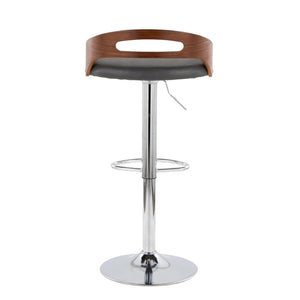 English Elm Adjustable Swivel Barstools Set of Two with Chrome Base Mid-century Kitchen Counter Seating Walnut B202S01966